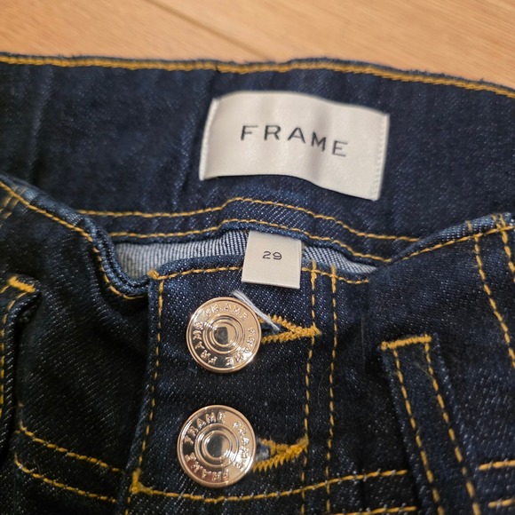 FRAME Wide Leg High Rise Jeans Rinse Womens Size 29 Blue Indigo Retro Boho - Picture 2 of 10